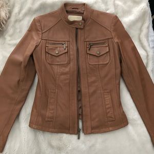 Michael Kors Chestnut Leather Jacket